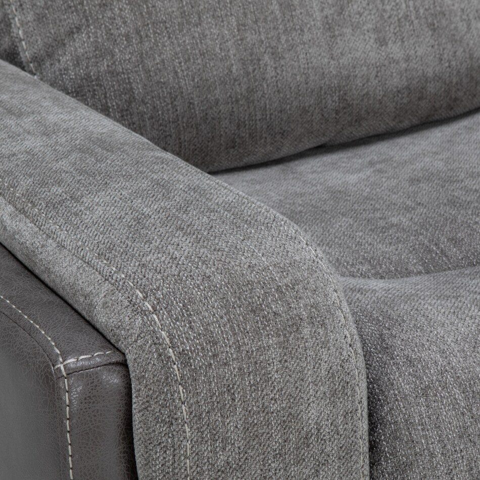 gray casual transitional recl sofa   