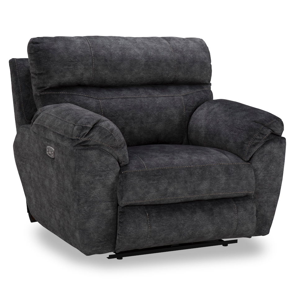 gray casual transitional recl sofa   
