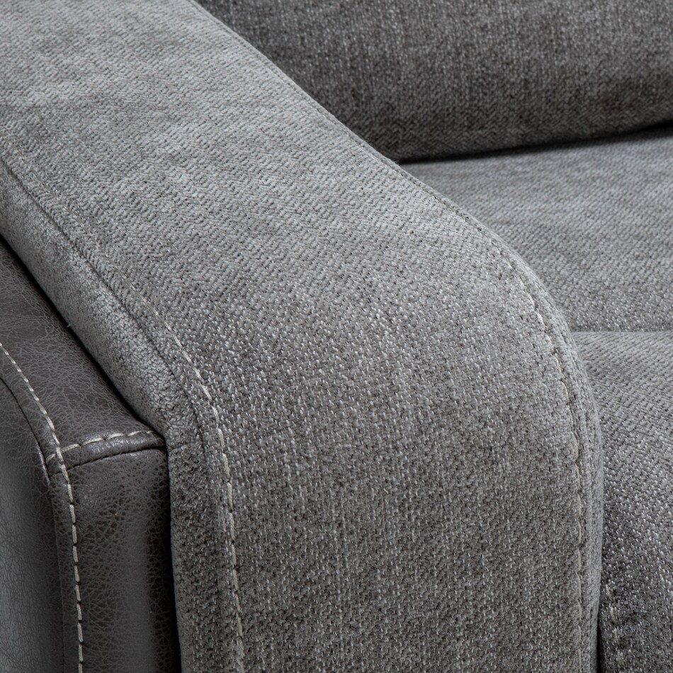 gray casual transitional recl sofa   