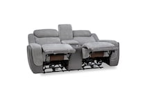gray casual transitional recl sofa   