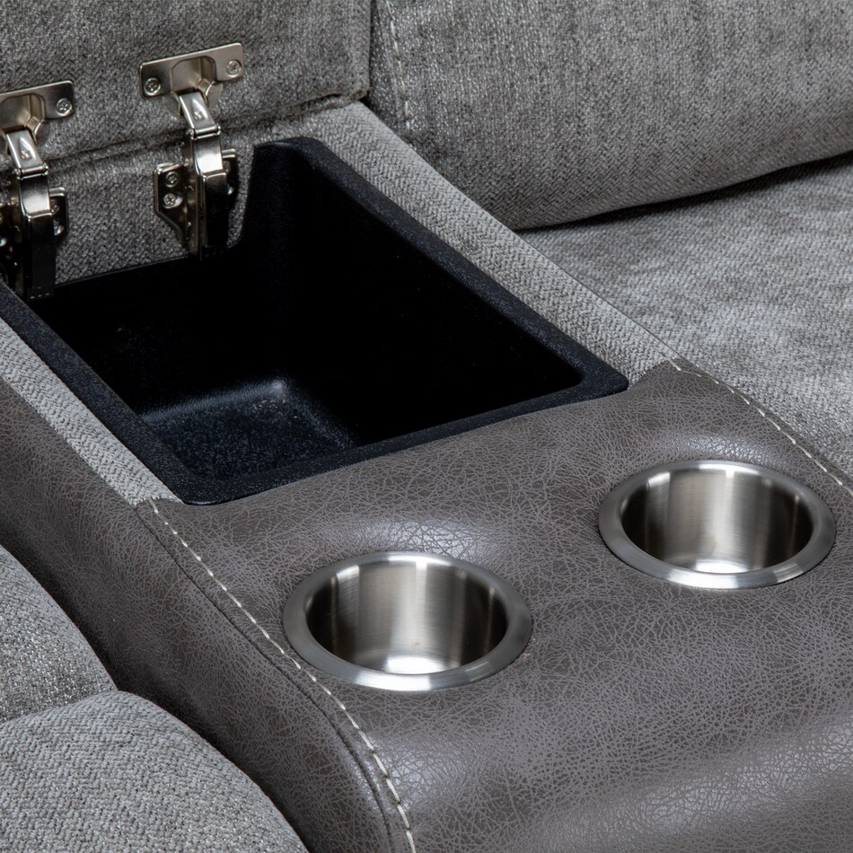 gray casual transitional recl sofa   