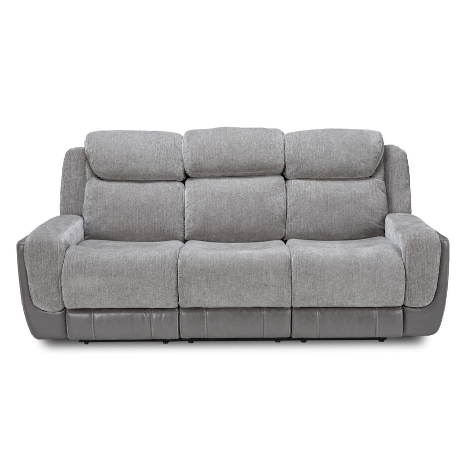 gray casual transitional recl sofa   