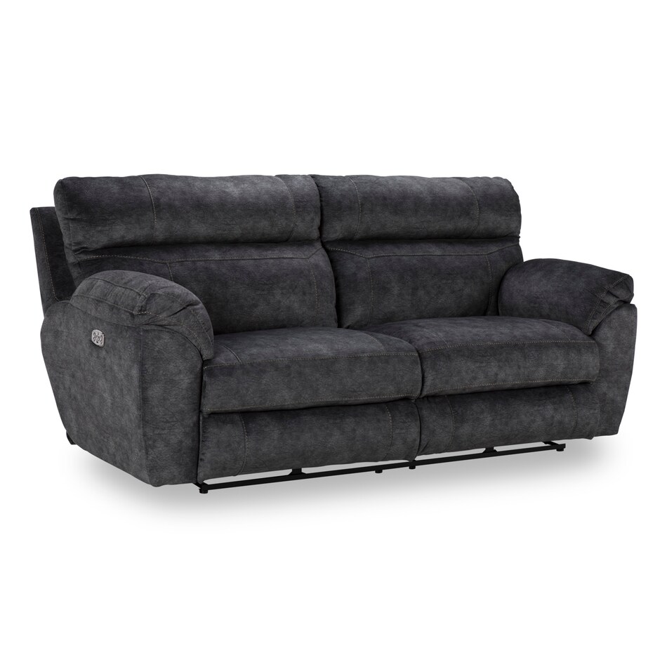 gray casual transitional recl sofa   