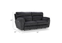 gray casual transitional recl sofa   