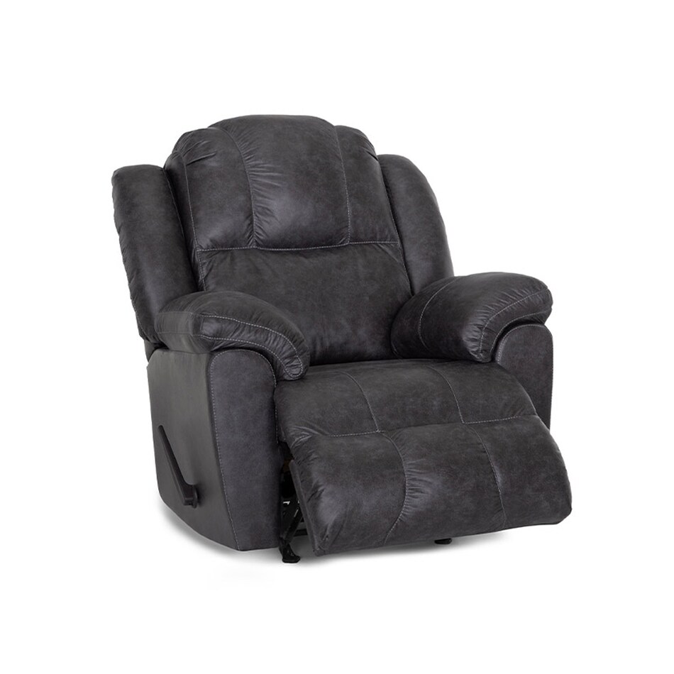 gray casual transitional recl sofa   