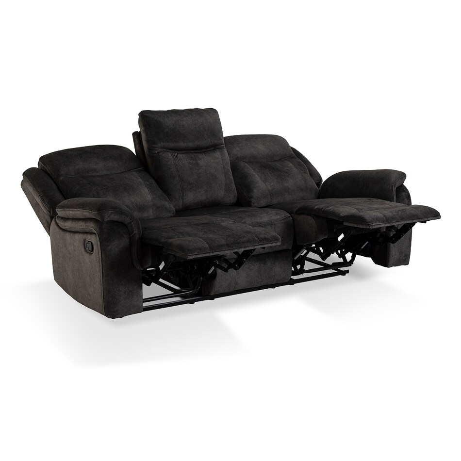 gray casual transitional recl sofa   