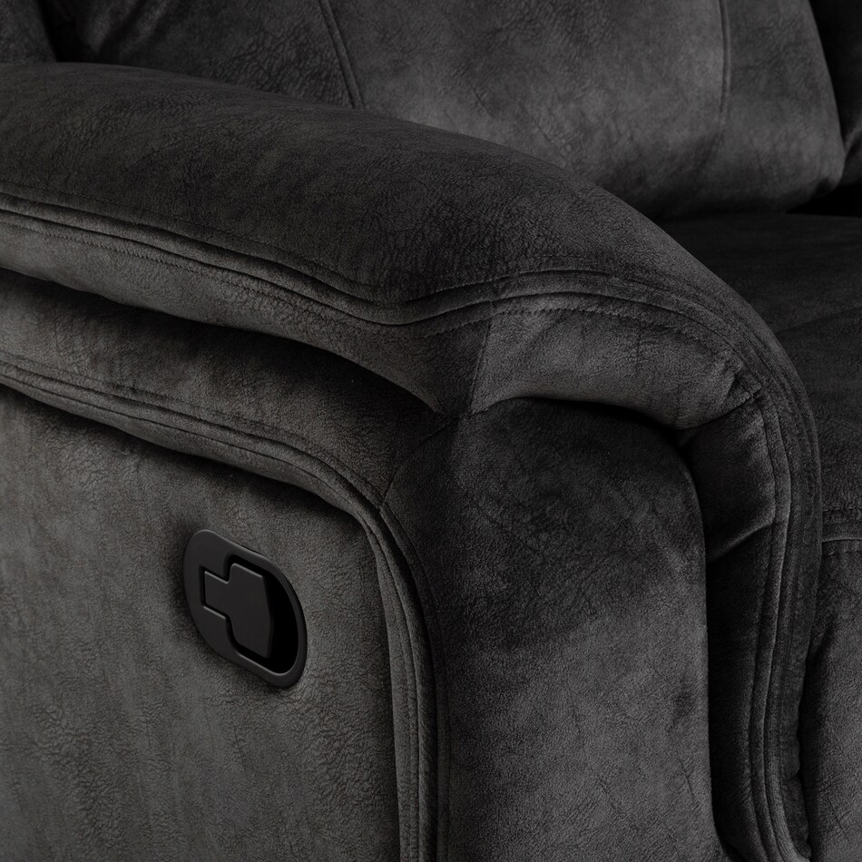 gray casual transitional recl sofa   