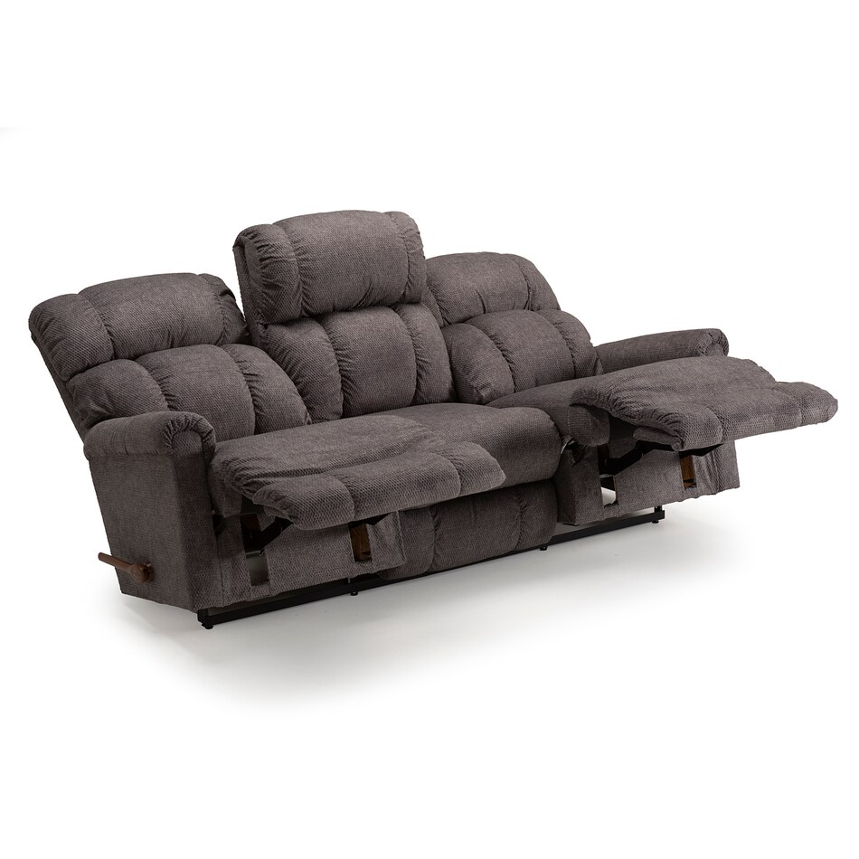 gray casual transitional recl sofa   