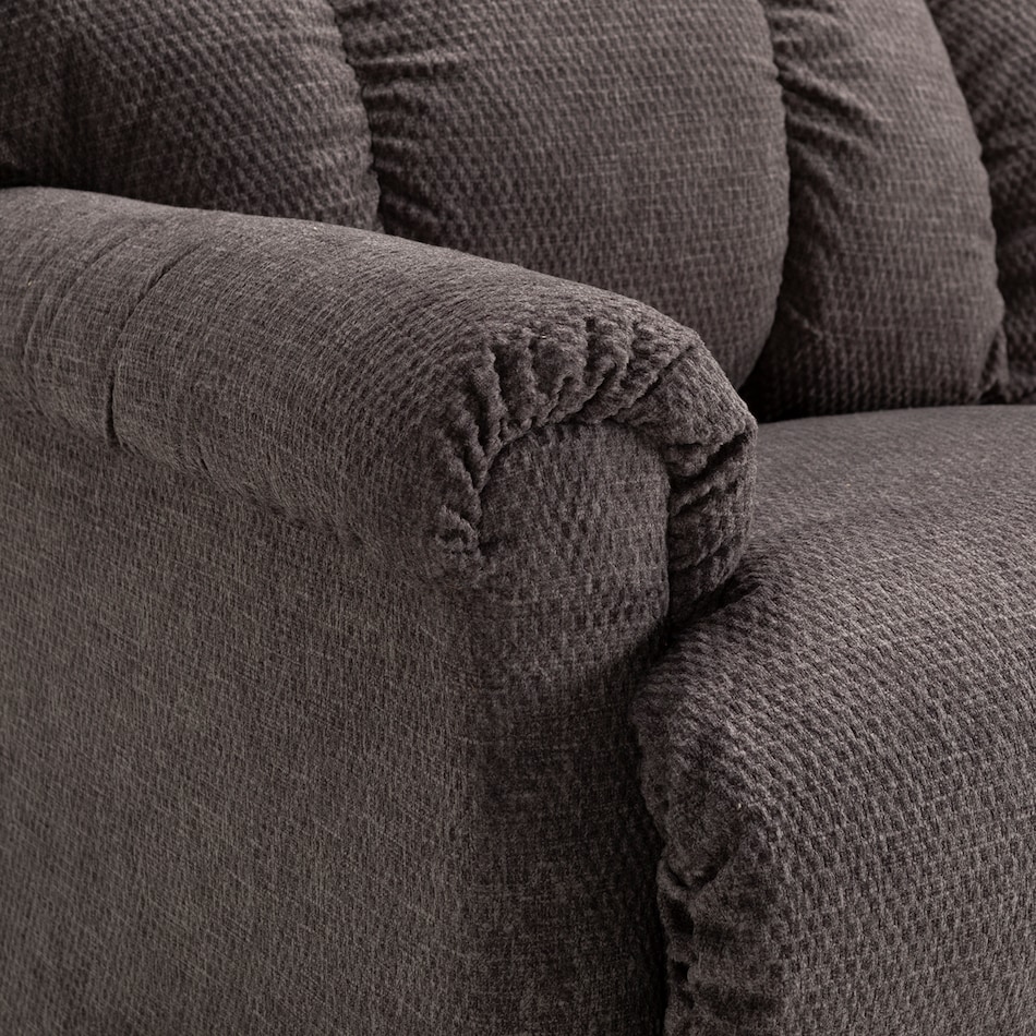 gray casual transitional recl sofa   