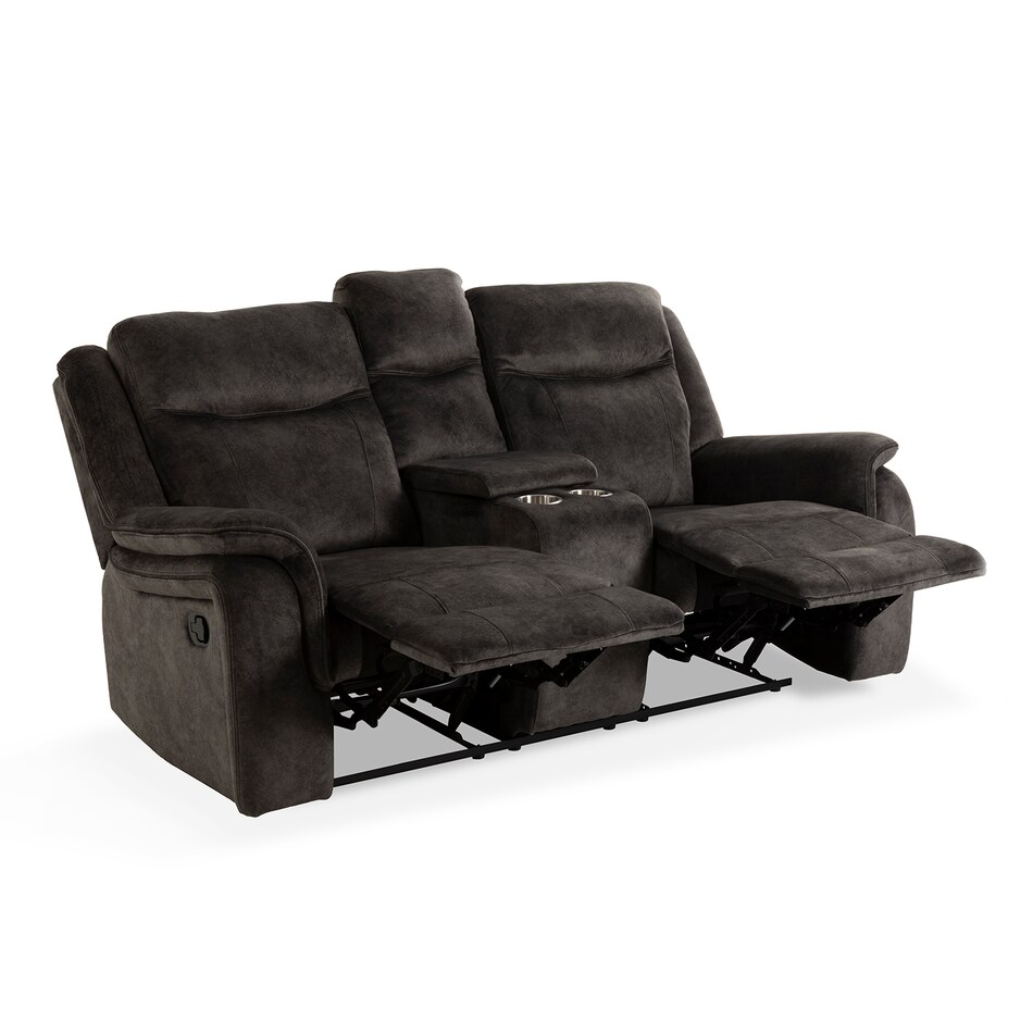 gray casual transitional recl sofa   