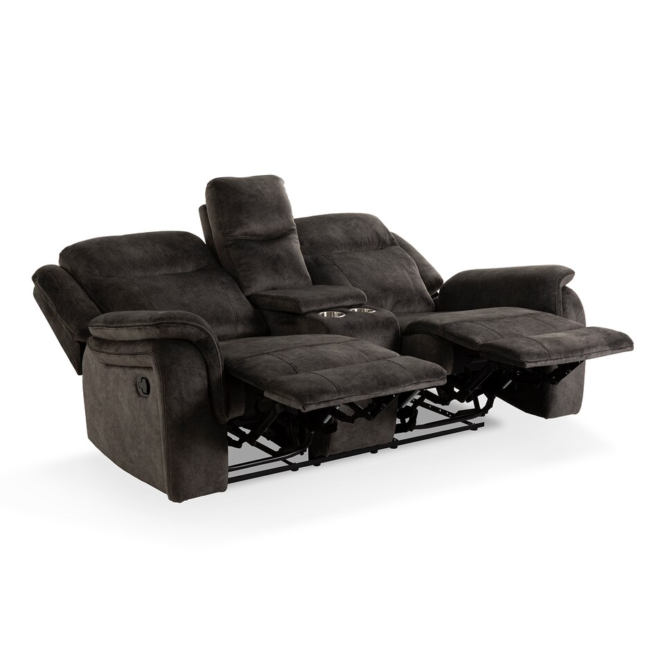 gray casual transitional recl sofa   