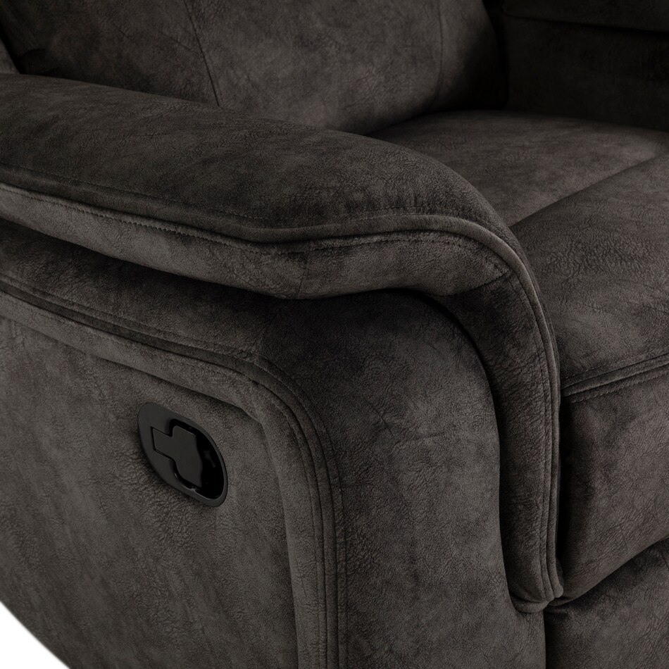 gray casual transitional recl sofa   