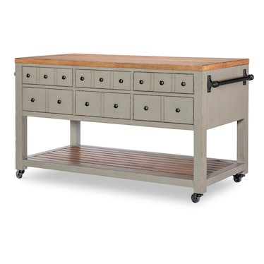 Vintage Gray Kitchen Island