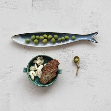 Stoneware Sardine Shaped Dish
