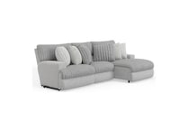 gray sectional w recliner cpc  