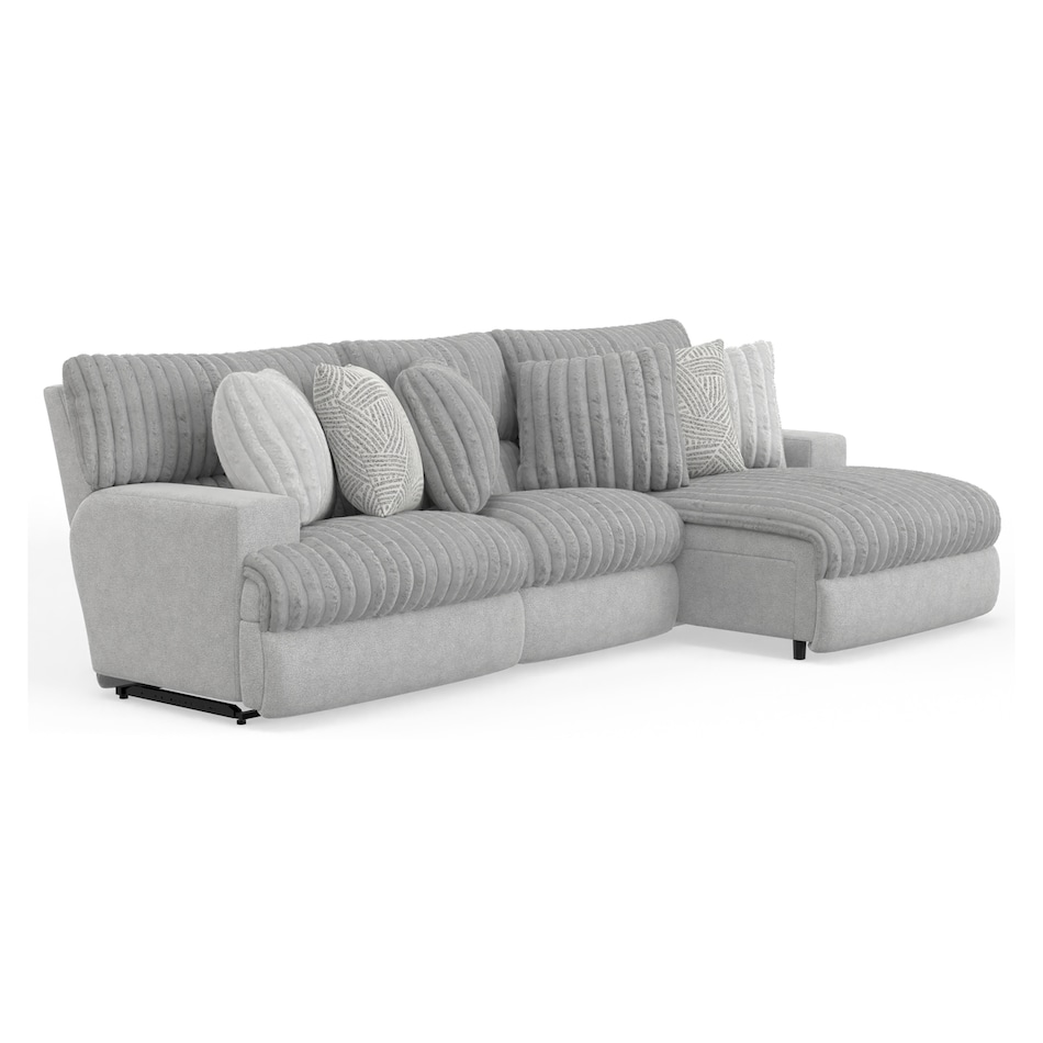 gray sectional w recliner cpc  