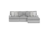 gray sectional w recliner cpc  