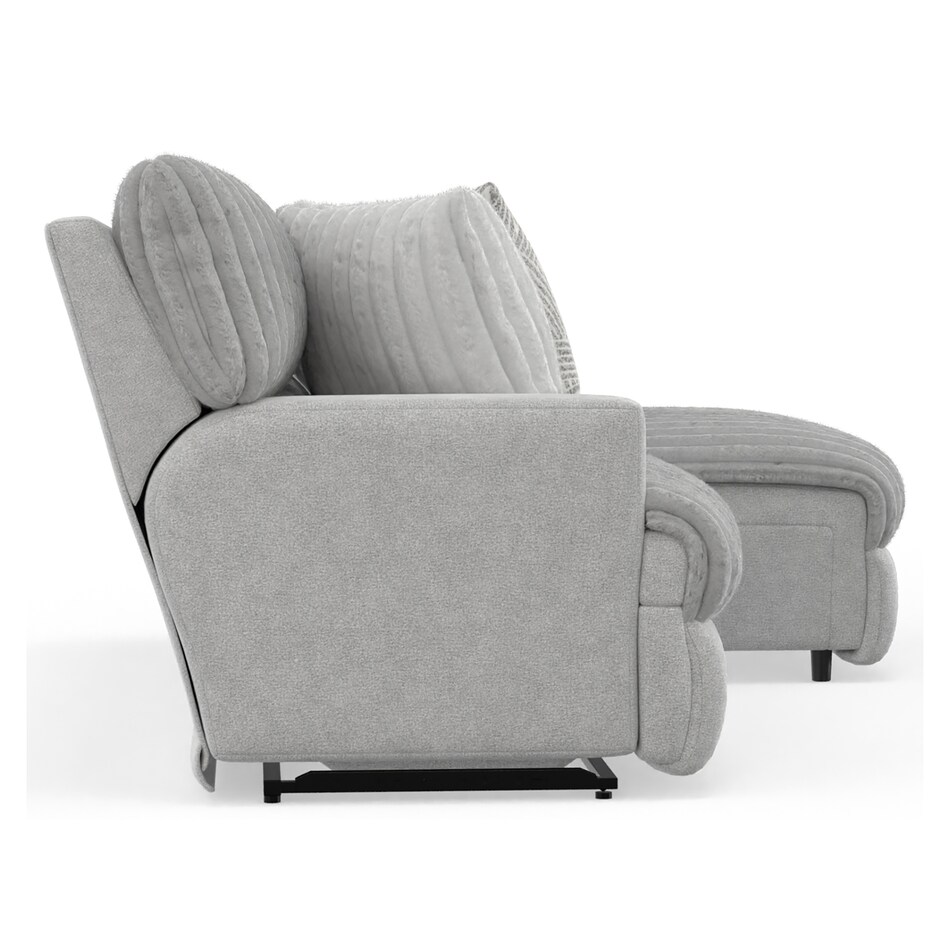 gray sectional w recliner cpc  