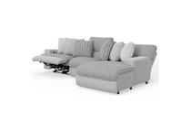 gray sectional w recliner cpc  