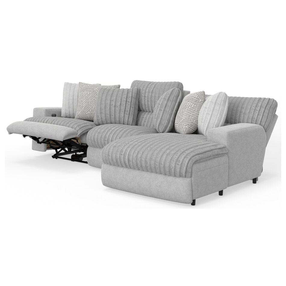 gray sectional w recliner cpc  