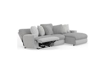 gray sectional w recliner cpc  