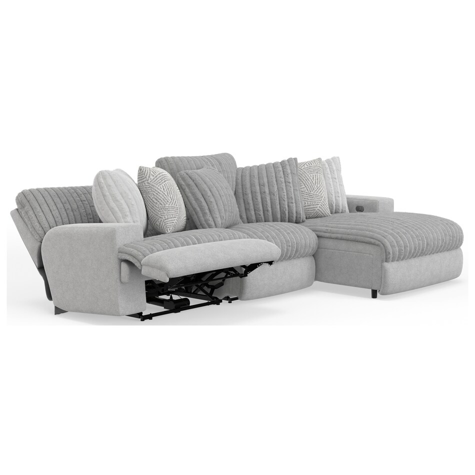 gray sectional w recliner cpc  