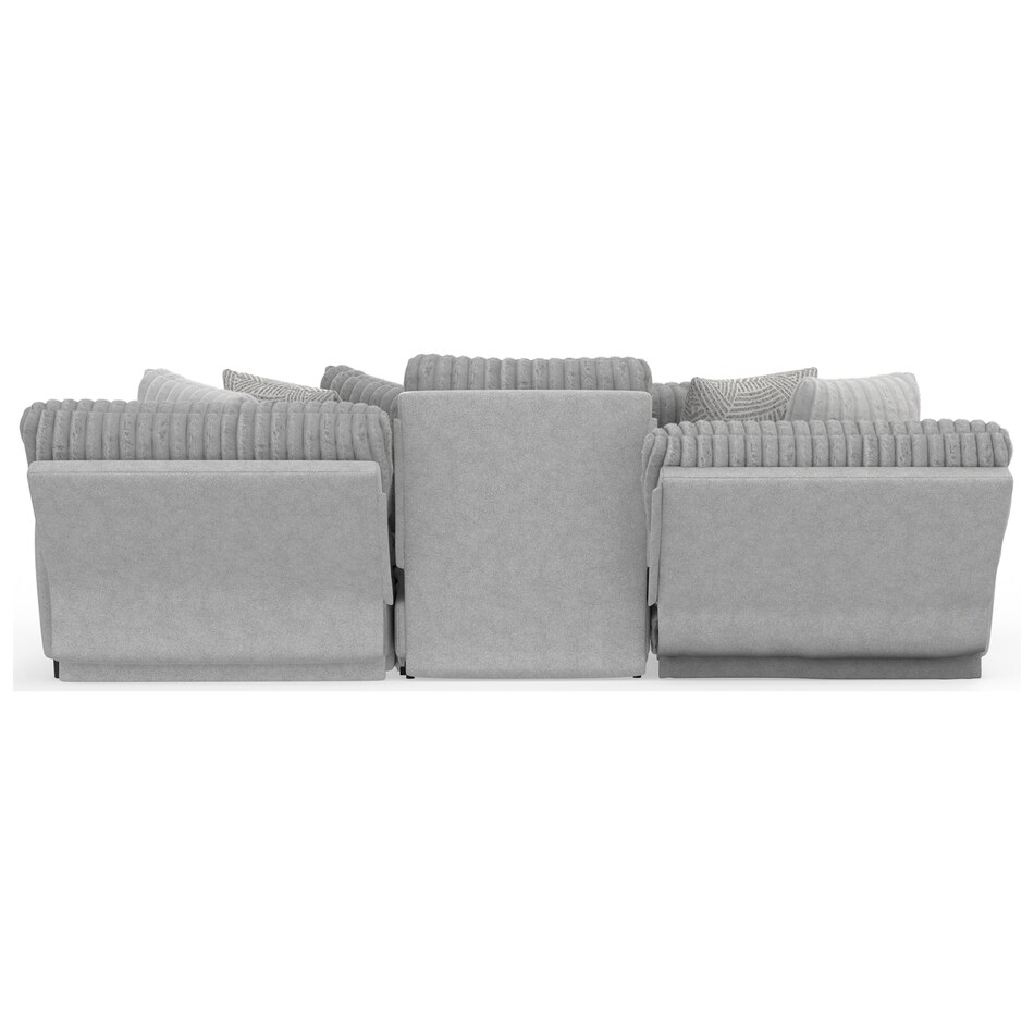 gray sectional w recliner cpc  