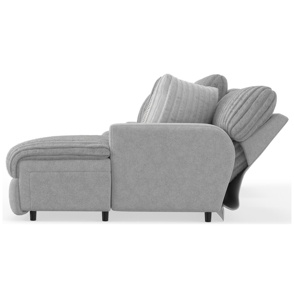 gray sectional w recliner cpc  