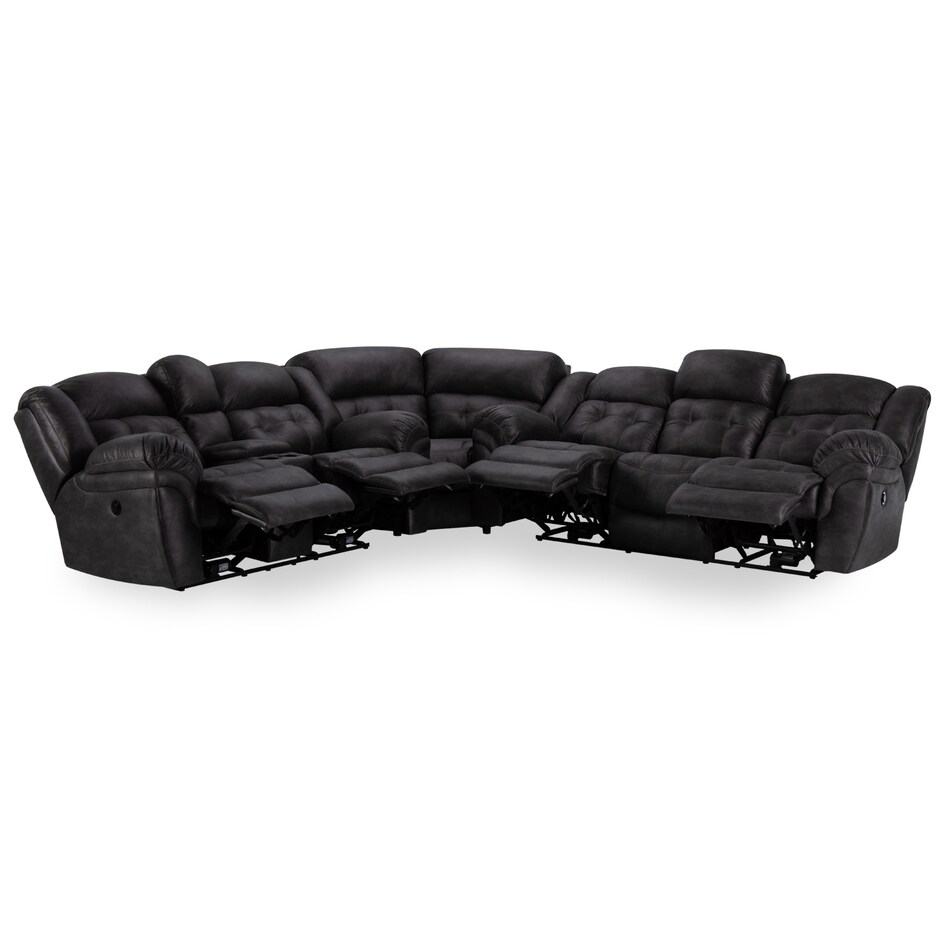 gray sectional w recliner hpp  