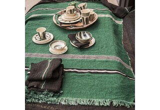 green table linens towels