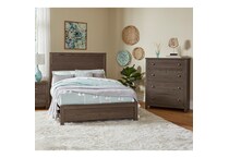 grey casual transitional bedroom   