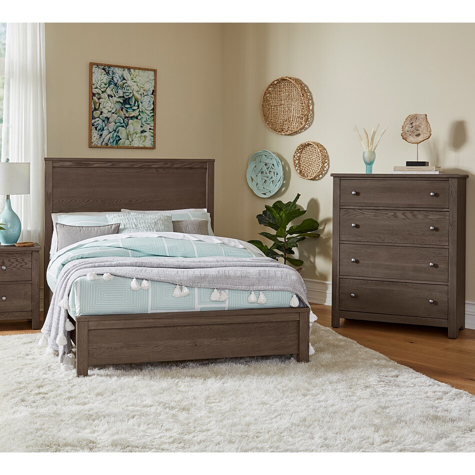 grey casual transitional bedroom   