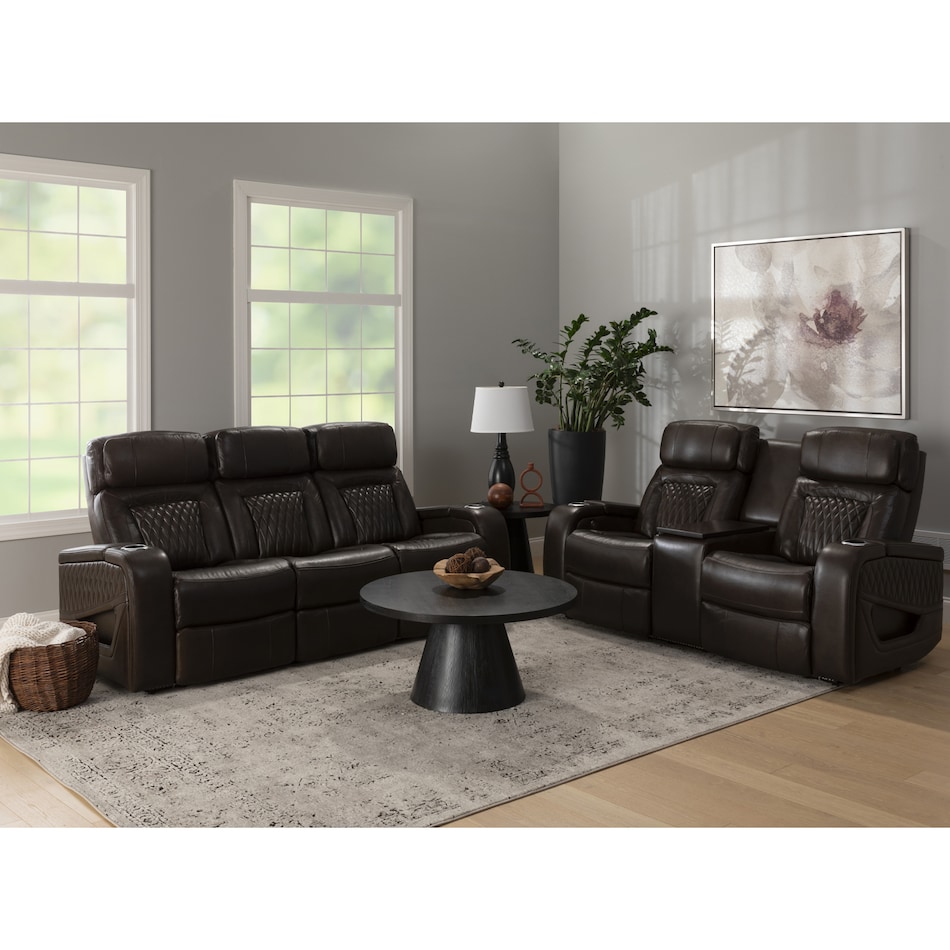 h brown leather loveseat   