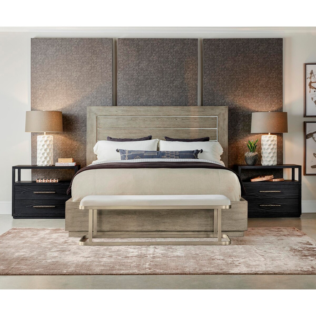 h shadow charred black nighstand