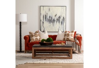 j orange fabric sofa