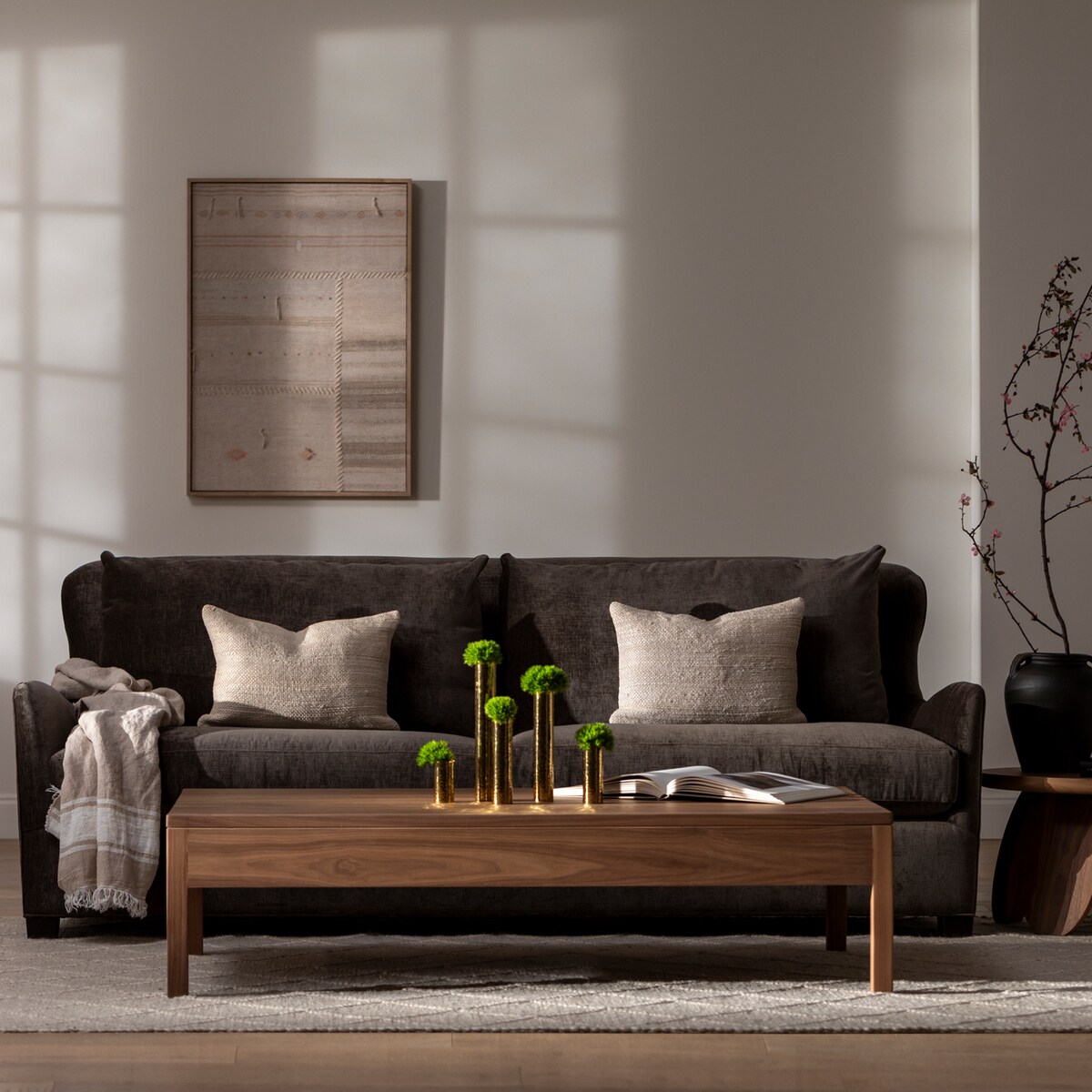 l gray fabric sofa