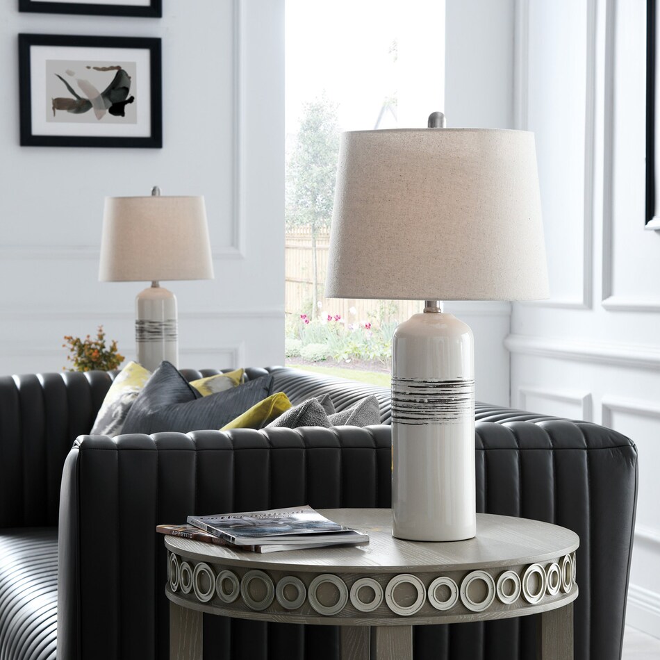 l white gold metal table lamp   