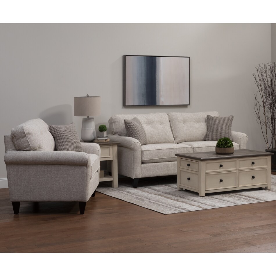 l beige fabric chair   