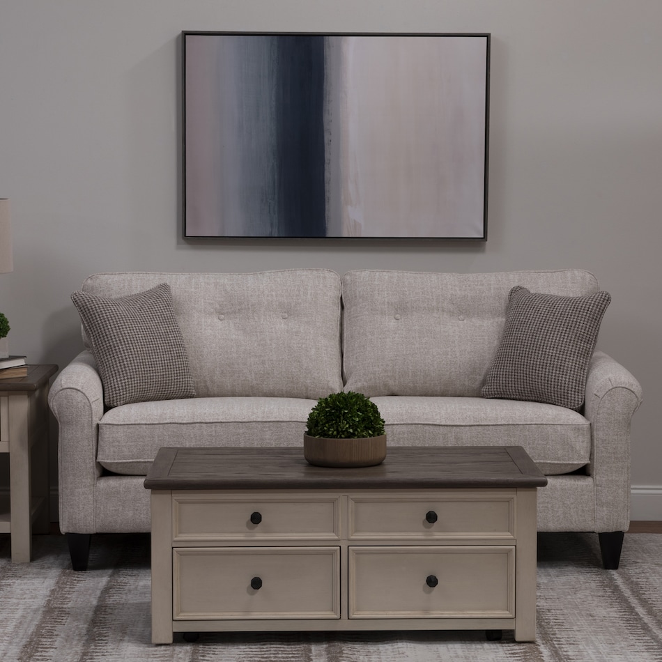 l beige fabric sofa   