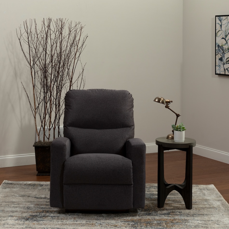 l black fabric recliner   