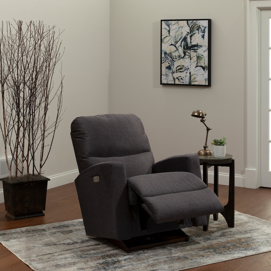 l black fabric recliner   