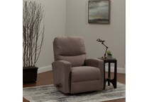 l brown fabric recliner   