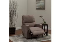 l brown fabric recliner   