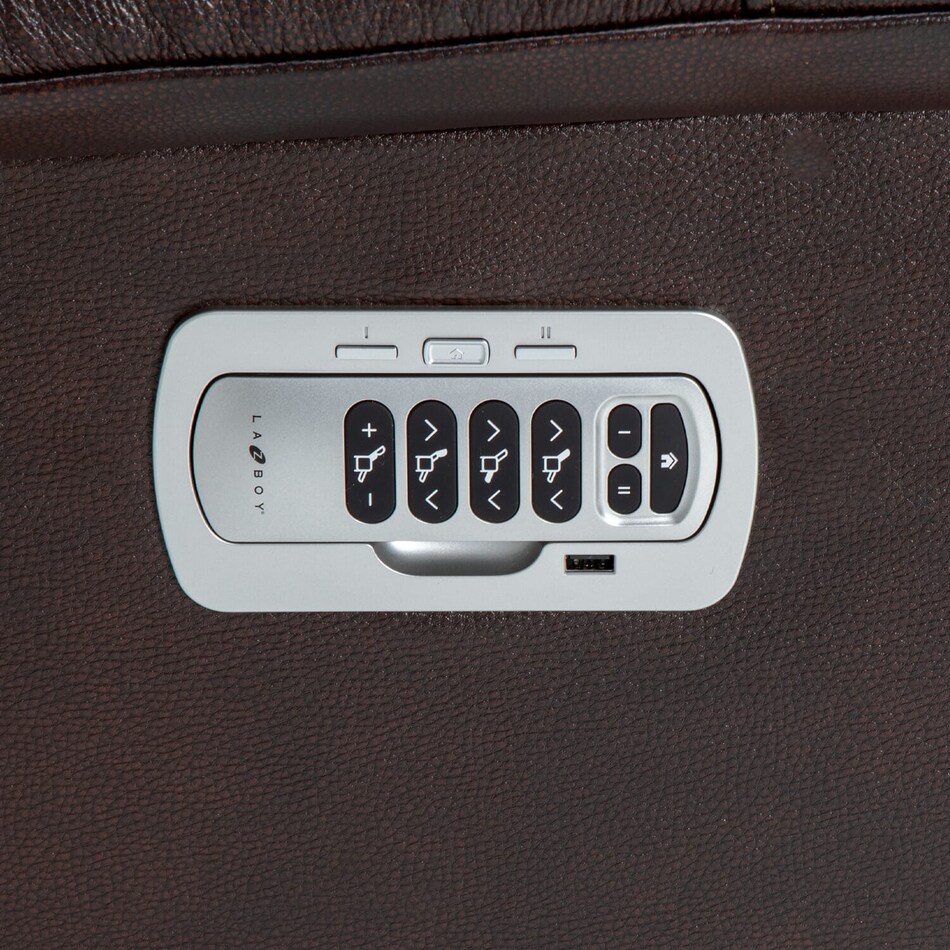 lb walnut casual transitional recl sofa   