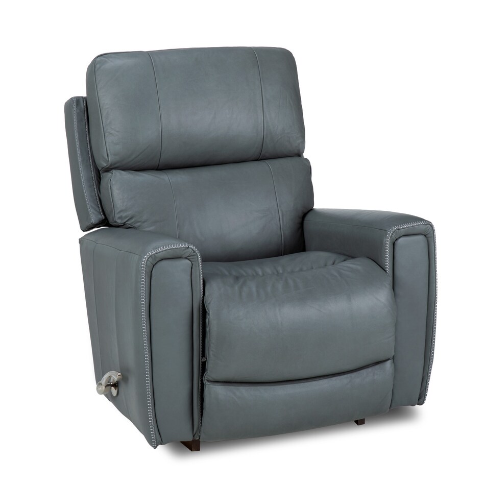 lb blue grey leathermatch sofa   