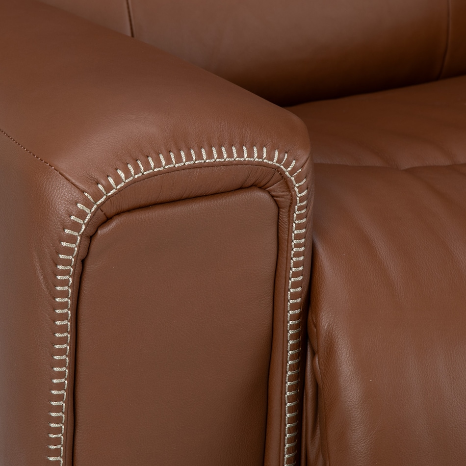 lb caramel leathermatch sofa   