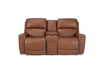 lb caramel leathermatch sofa   