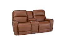 lb caramel leathermatch sofa   