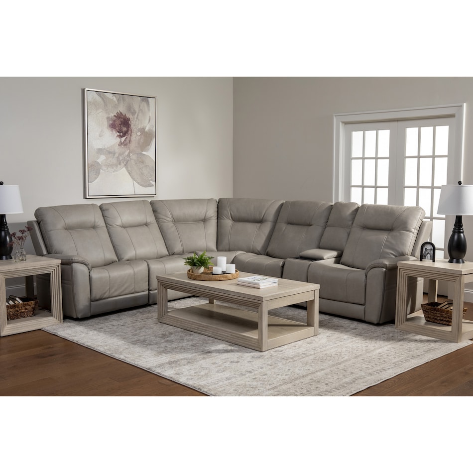 m gray sectional w recliner mpc  
