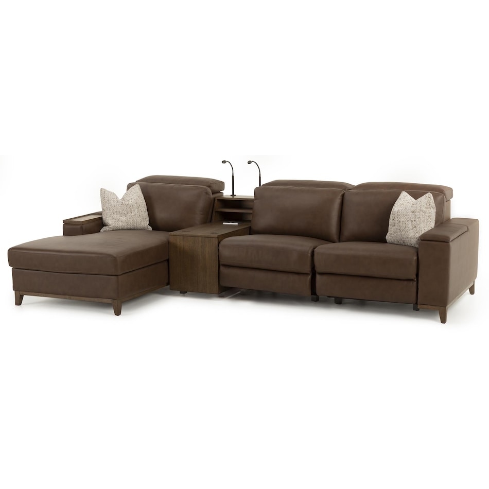 mohave & warm oak sectional w recliner llup  